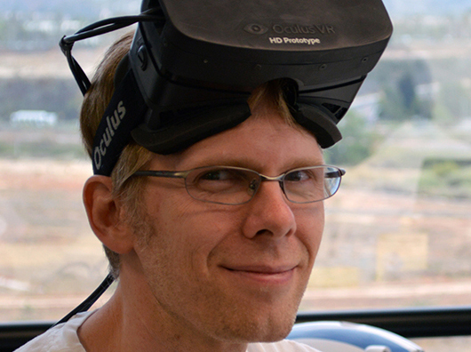 John Carmack with Oculus Rift John Carmack with Oculus Rift